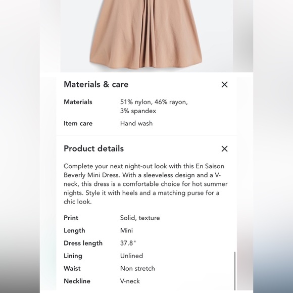 En Saison Beverly Mini Dress Size Small - Picture 5 of 12